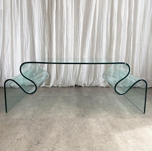 Curved Glass Coffee Table