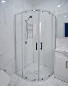 curved glass shower screen